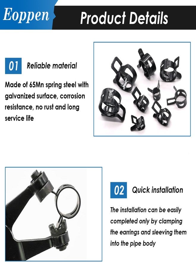 Eoppen 195Pcs 6-38mm Spring Hose Clamps Assortment Kit with Swivel Flat Band Fuel Hose Clamp Plier - 23 Sizes Fuel Line Silicone Vacuum Hose Low Pressure Air Clamps - Image 5