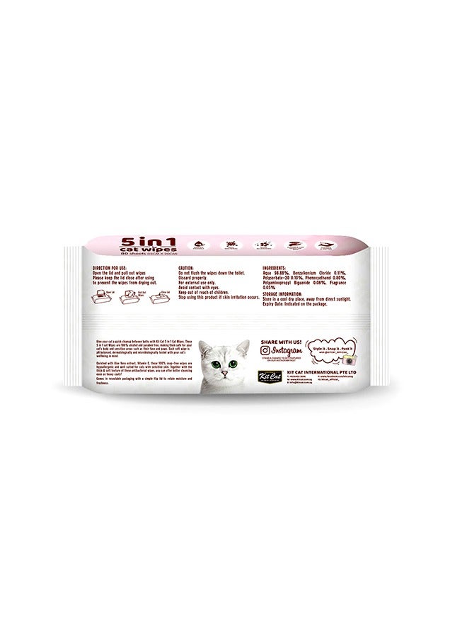 Kit Cat مناديل الحيوانات الأليفة 5 في 1 بدون رائحة - 20 سم - Image 2