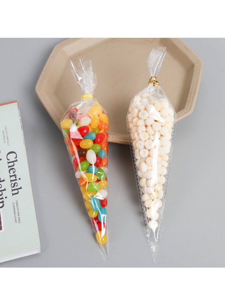 إسكدنيا Triangle Flat Bottom Food Packaging Bags with Golden Metal Tie - Saudi Dates/Nuts Storage, Non-Resealable Kraft Material for Baklava/Dried Fruits - Image 1