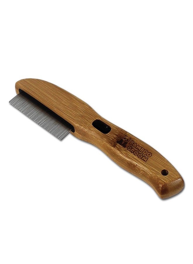 Alcott Bamboo Groom Flea Comb with 77 Rotating Pins for Pets - Image 1