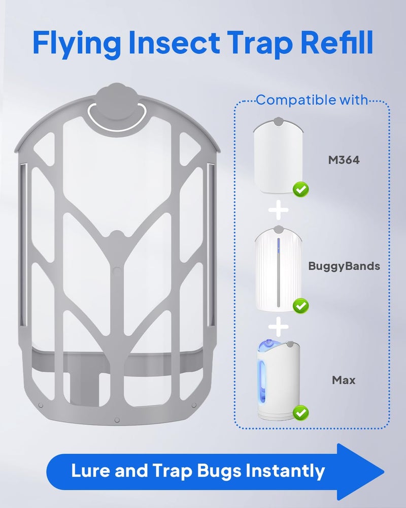 BuggyBands 4 Pack Refill Cartridges Compatible with ZEVOPlug-in Light M364, M364A & Max - Flying Insect Trap Replacement Kit for Indoor Use (4 Refill Cartridge) - Image 2
