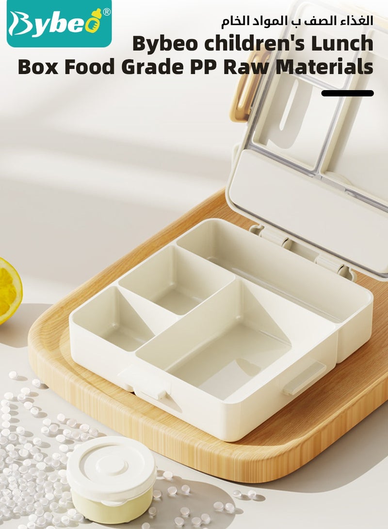 Bybeo Portable Kids Bento Box, Children Lunch Boxs to School, Snack Containers for Travel, 4 Compartments Meal Prep Removable Divider, BPA Free, Microwave & Dishwasher Safe - Image 3