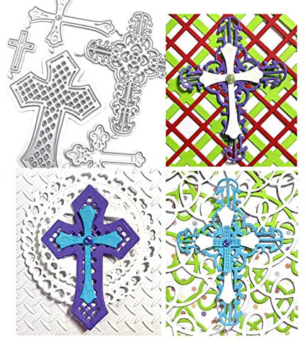 Mvchifay Mvchif-ay Cross Set Cutting Dies for Paper Card Making Metal Scrapbooking Tool DIY Craft Embossing for Photo Album Decor(5 Pcs Crosses) (XKAI00246) - Image 4