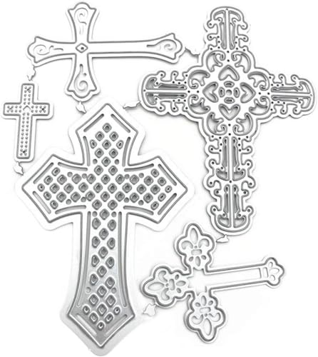 Mvchifay Mvchif-ay Cross Set Cutting Dies for Paper Card Making Metal Scrapbooking Tool DIY Craft Embossing for Photo Album Decor(5 Pcs Crosses) (XKAI00246) - Image 1