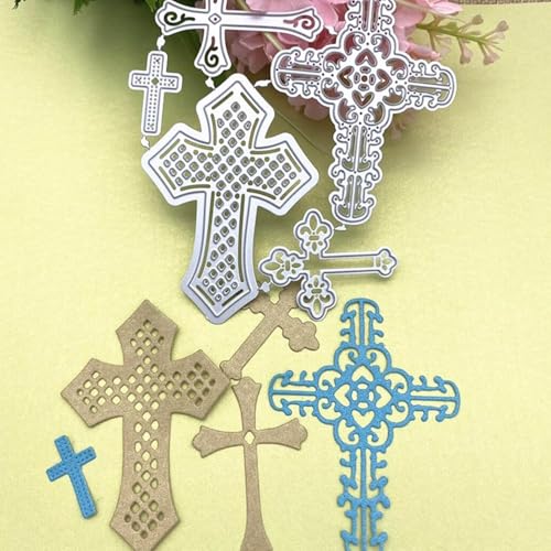 Mvchifay Mvchif-ay Cross Set Cutting Dies for Paper Card Making Metal Scrapbooking Tool DIY Craft Embossing for Photo Album Decor(5 Pcs Crosses) (XKAI00246) - Image 2