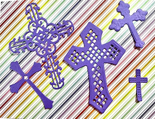 Mvchifay Mvchif-ay Cross Set Cutting Dies for Paper Card Making Metal Scrapbooking Tool DIY Craft Embossing for Photo Album Decor(5 Pcs Crosses) (XKAI00246) - Image 3