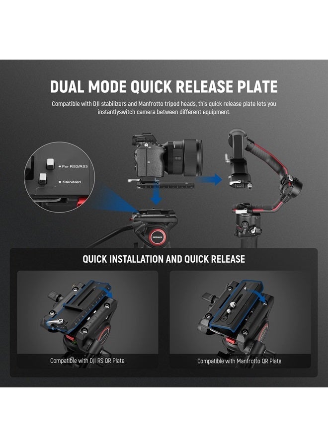 NEEWER 71.6" Pro Camera Monopod with Feet, Carbon Fiber Telescopic Video Monopod with QR Plate Compatible with DJI RS Gimbals Manfrotto, Removable Base for Camera Camcorder, Max Load 13.2lb/6Kg, TP71 - Image 5