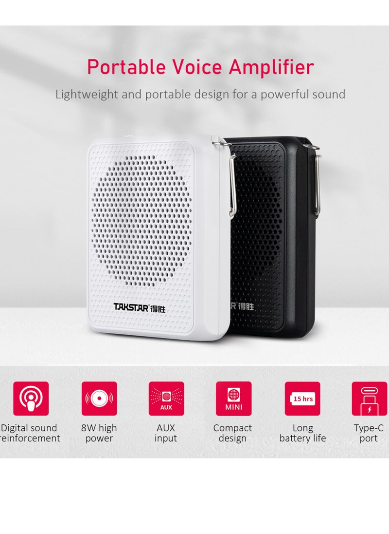 TAKSTAR - E126A Sound Amplifier Portable Rechargeable Mini Voice Amplifier with Wired Headmount Microphone & Waistband for for Teaching Singing Training Presentation - Image 1