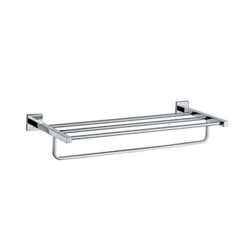 Jaquar Kubix Prime Towel Rack 600mm Long with Lower Hangers | Premium Stainless Steel Bathroom Accessory - Image 1