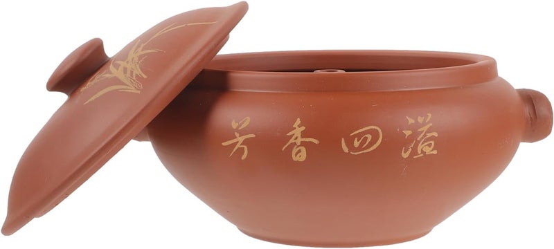 LABRIMP Ceramic Steaming Pot 3L Clay Soup Casserole for Chicken Meat Sturdy Kitchen Cookware Lid for Home Restaurant Use - Image 1