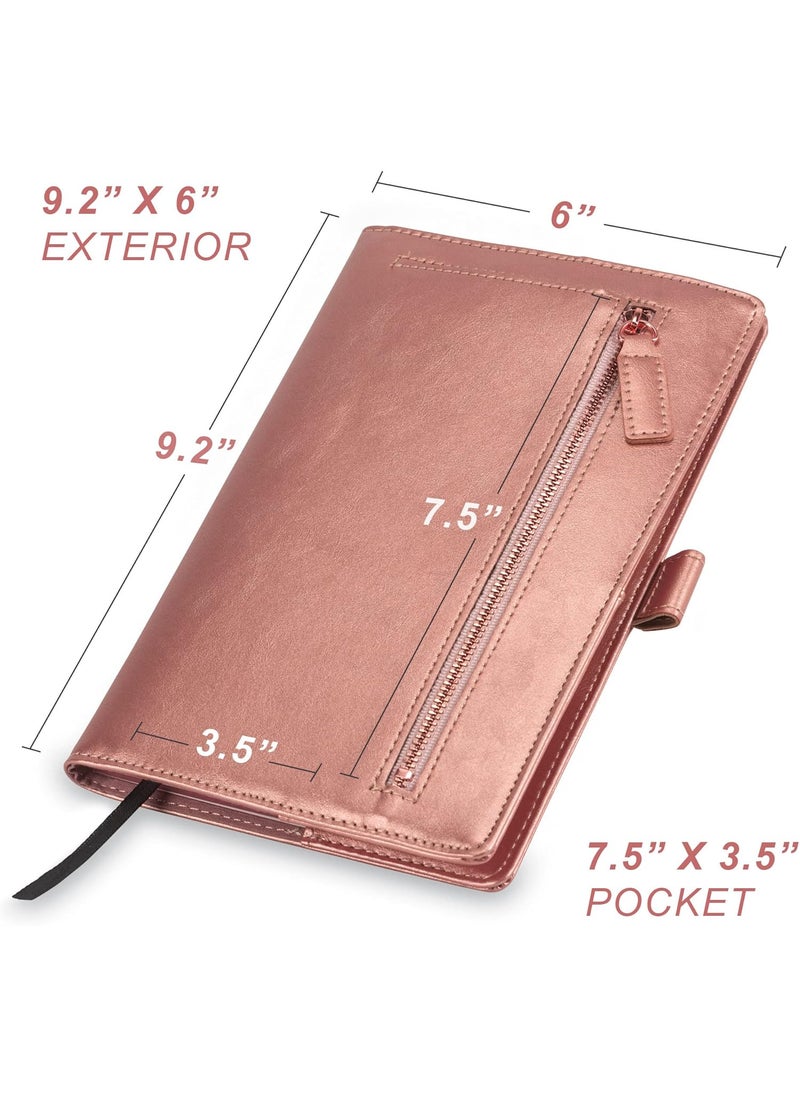 Samsill Samsill Notebook Portfolio  Business Portfolio for Women Notebook Holder with Zipper Accessory Pocket Refillable 5x8 Notepad Rose Gold 5 x 8 71829  - Image 2