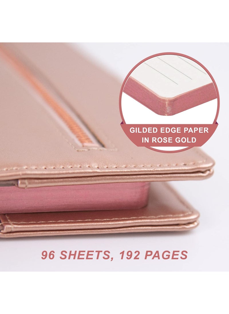 Samsill Samsill Notebook Portfolio  Business Portfolio for Women Notebook Holder with Zipper Accessory Pocket Refillable 5x8 Notepad Rose Gold 5 x 8 71829  - Image 4
