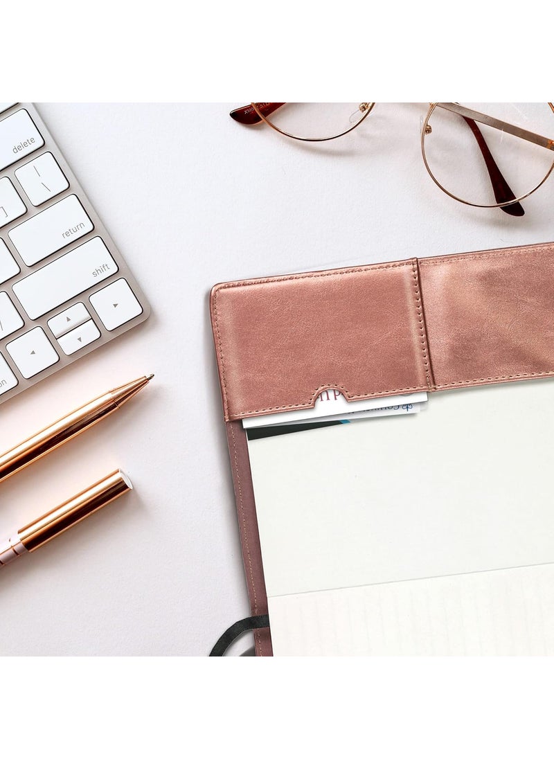Samsill Samsill Notebook Portfolio  Business Portfolio for Women Notebook Holder with Zipper Accessory Pocket Refillable 5x8 Notepad Rose Gold 5 x 8 71829  - Image 5