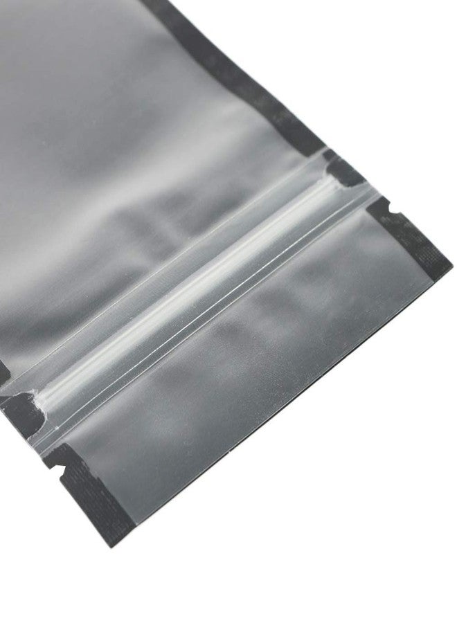 QQ Studio Pack of 100 Translucent Front Matte Black Poly Plastic Zip Top Bags (1.5oz (4" x 6"), Flat Pouch) - Image 2