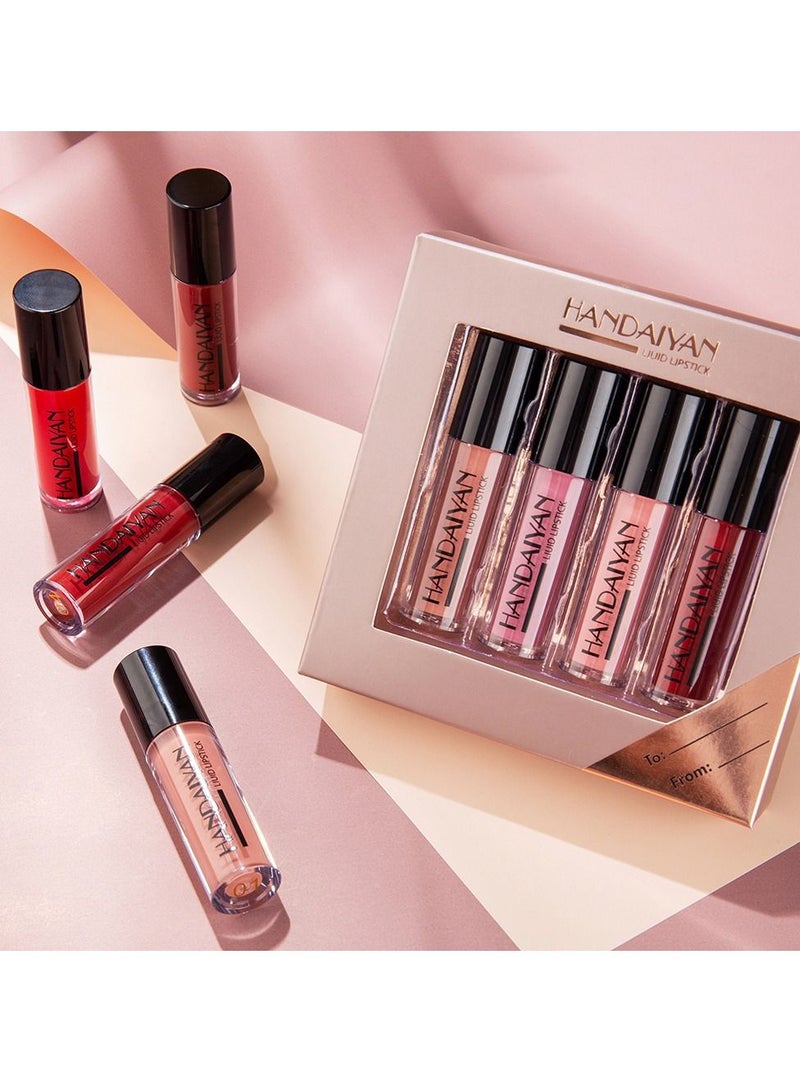 Handaiyan 4-color Matte Liquid Non-sticky Lip Gloss Set - Image 5