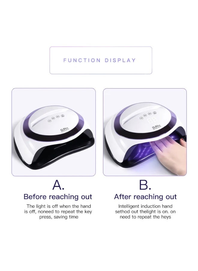 Professional 168W Electric Nail Dryer – Dual LED Light (365 + 405nm), Plug-in UV Lamp for Fast Gel & Polish Drying