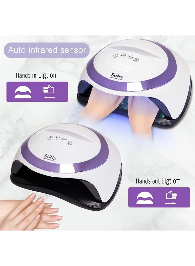 Professional 168W Electric Nail Dryer – Dual LED Light (365 + 405nm), Plug-in UV Lamp for Fast Gel & Polish Drying