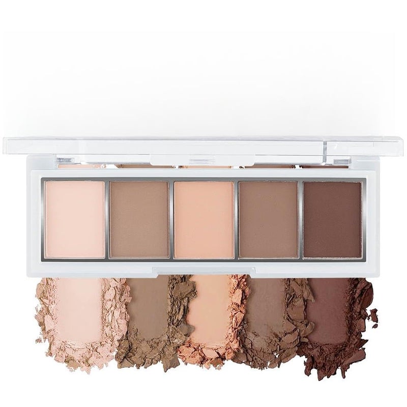 evpct 5 Colors Matte Nude Eyeshadow Makeup Palette, Nude Pink Brown Cocoa Neutral Matte Smokey Cream Mini Eye Shadow Palette Makeup for Older Women Blue Green Eyes, Contour Make up Palettes sombras de ojos - Image 1
