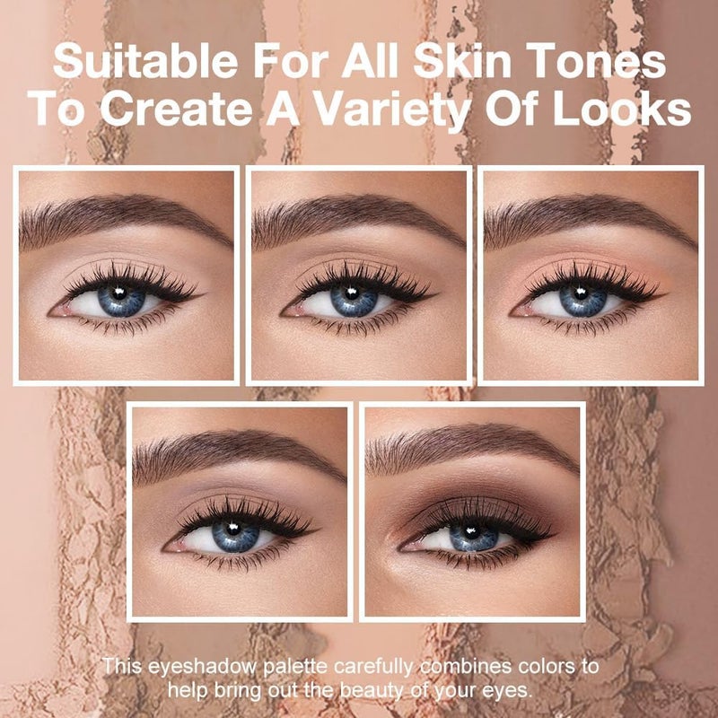 evpct 5 Colors Matte Nude Eyeshadow Makeup Palette, Nude Pink Brown Cocoa Neutral Matte Smokey Cream Mini Eye Shadow Palette Makeup for Older Women Blue Green Eyes, Contour Make up Palettes sombras de ojos - Image 4