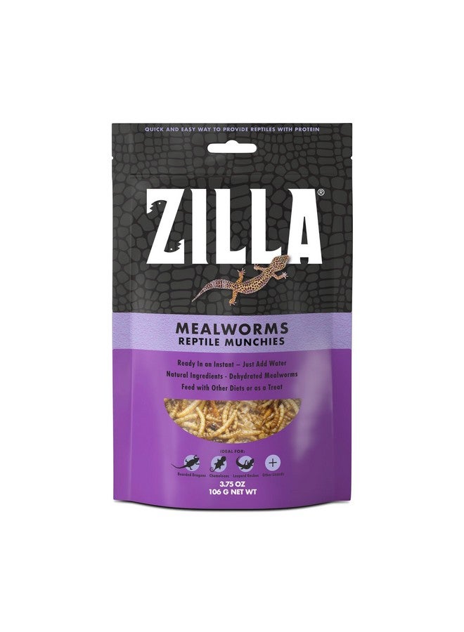 Zilla Reptile Munchies, Mealworms, AllNatural, Dehydrated Mealworms, Ideal For Bearded Dragons, Leopard Geckos, Chameleons And Other Lizards, Resealable Bag - Image 1