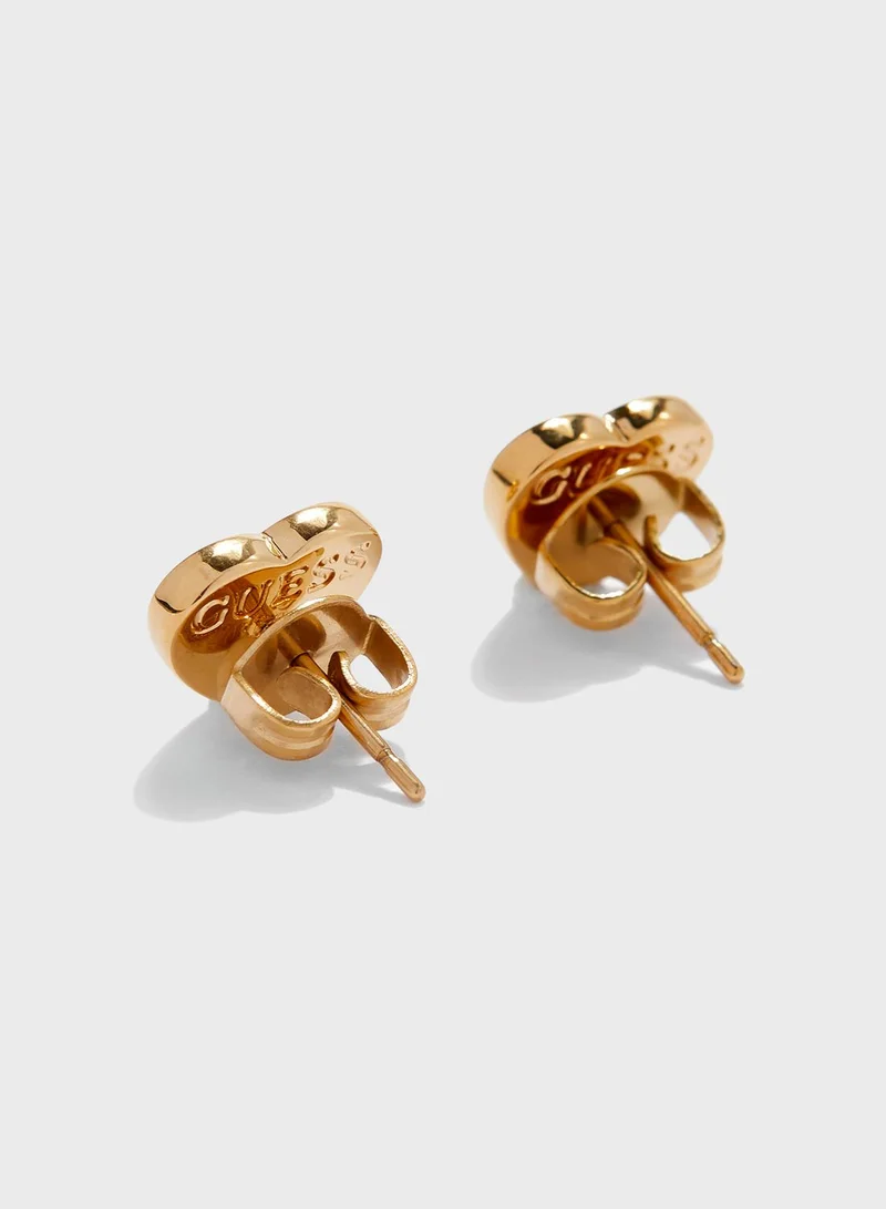 GUESS Pave Heart Stud Earrings