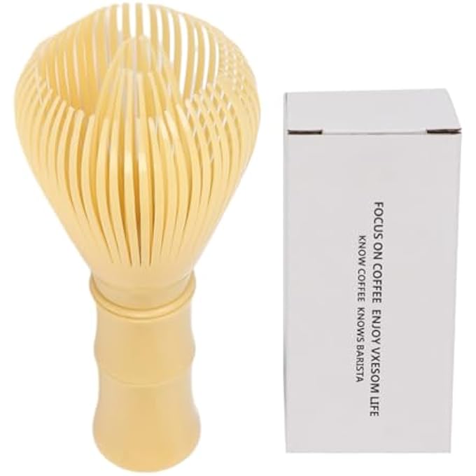 OUGETHER Traditional Matcha Whisk Reusable Pp Resin Matcha Whisk Chasen Dishwasher Safe Matcha Stirrer Matcha Green Tea Powder Preparation Prepare Japanese Matcha Tea Yellow - Image 2