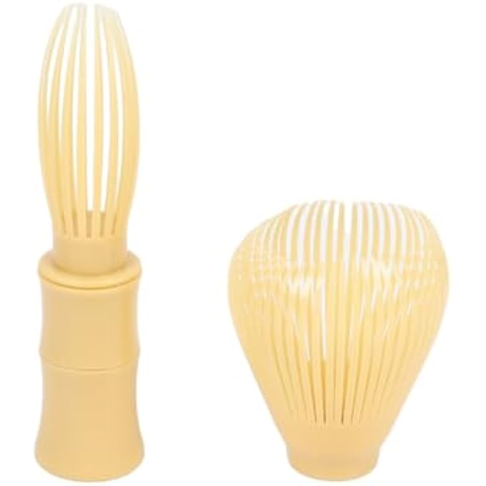 OUGETHER Traditional Matcha Whisk Reusable Pp Resin Matcha Whisk Chasen Dishwasher Safe Matcha Stirrer Matcha Green Tea Powder Preparation Prepare Japanese Matcha Tea Yellow - Image 4