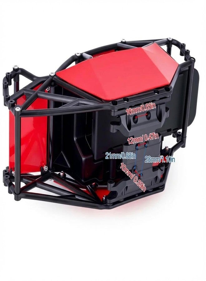 AMK RC Crawler Roll Cage, 1/10 Scale Nylon Rock Buggy Body Cage for Axial SCX10 SCX10 II, Durable RC Rock Crawler Upgrade Part (Red) - Image 5