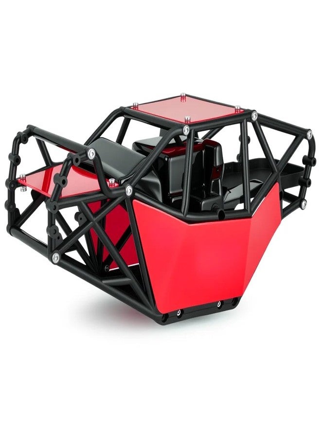AMK RC Crawler Roll Cage, 1/10 Scale Nylon Rock Buggy Body Cage for Axial SCX10 SCX10 II, Durable RC Rock Crawler Upgrade Part (Red) - Image 1