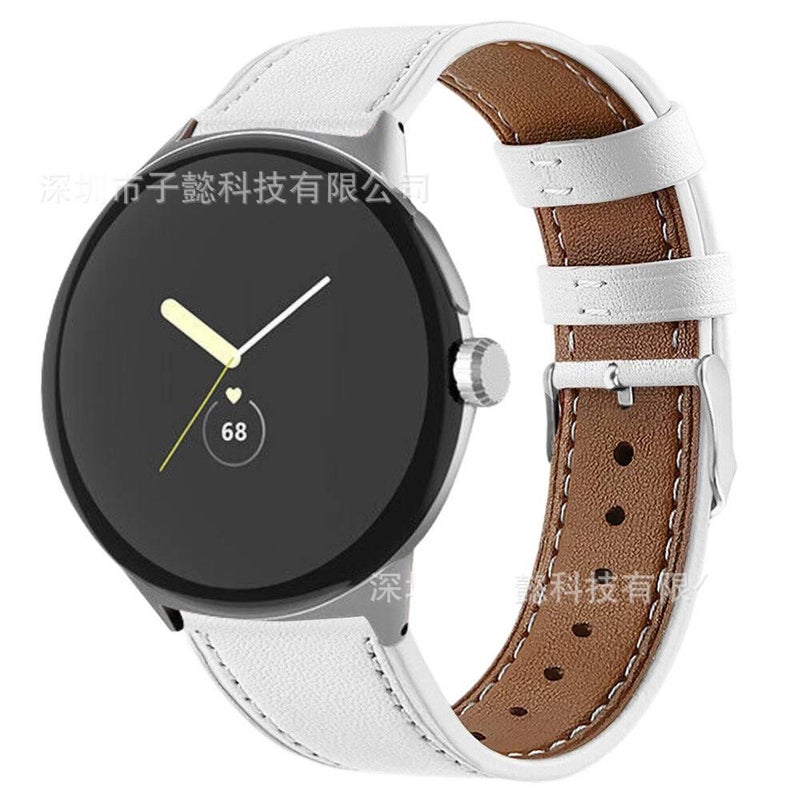 Leather Smartwatch Band for daily smartwatch wear and replacement strap Brown finish Personal Use Indoor Use On The Go Use Work Use Family Use - Image 1