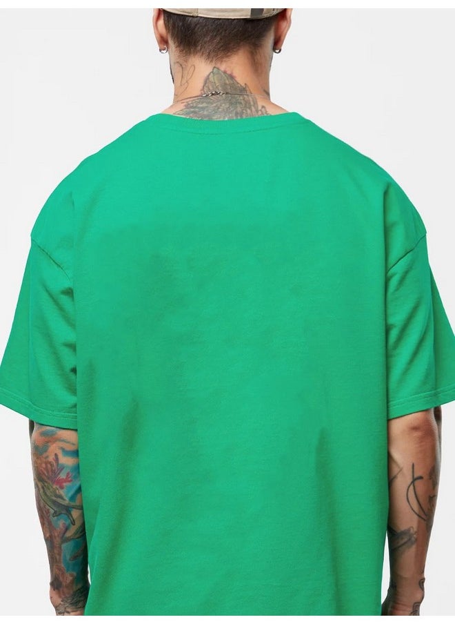 LEOTUDE - LEOTUDE Men's Oversized Half Sleeve Round Neck Shirt (Fs49_Rama_Blesed_P_Green_S) - Image 1