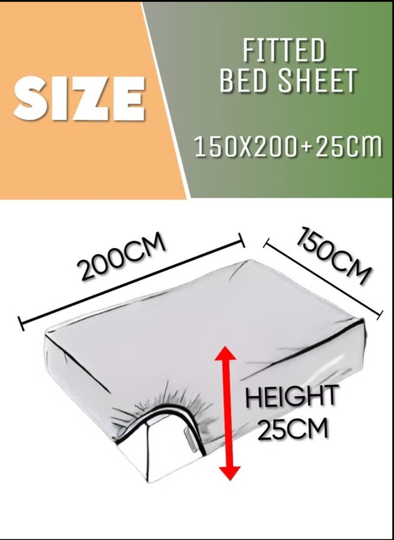 Blueberry Black Striped Double Bed Sheet Sets Cotton 3 Piece Set Deep Pocket 150x200+25cm - Image 3