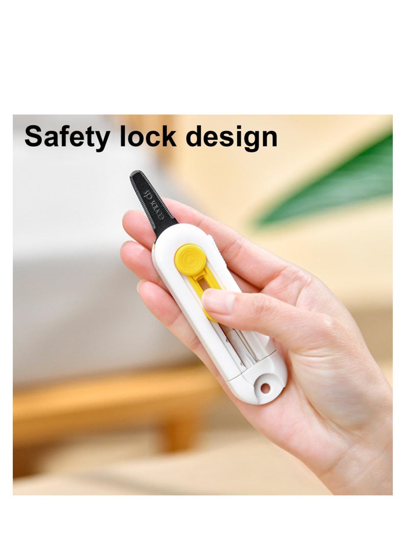 SOLARAE Mini Box Opener Magnet, Box Cutter With Safety Lock, Right Or Left Handed Mini Cutter, Retractable Box Cutter Opener, Box Cutter For Opening Packages, Mini Box Cutter With Retractable Blade - Image 4