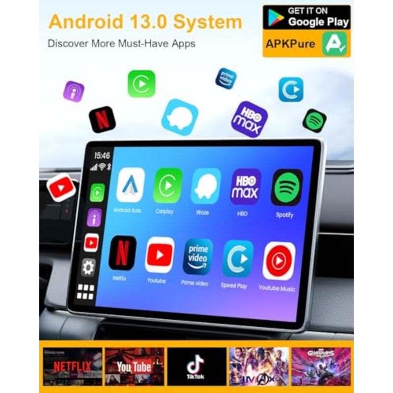 سيارات CarPlay السلكية من OEM: محول لاسلكي لـ CarPlay Android Auto، تحويل سريع من سلكي إلى لاسلكي، صندوق Magic Link AI مع دعم Netflix/YouTube/TF/USB، التوصيل والتشغيل - Image 4