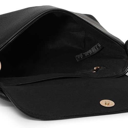 Accessorize London Women's Black Large Quilted Sling Bag - Image 5