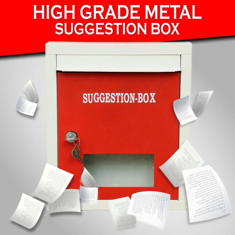 LEPOSE Letter Box for Home, Wall Mount Stand, Metal Wall Mount Shelf, Letter Box, Mail Box, Outdoor Mailboxes, Home Decor Items (Suggestion Box Red) - Image 5