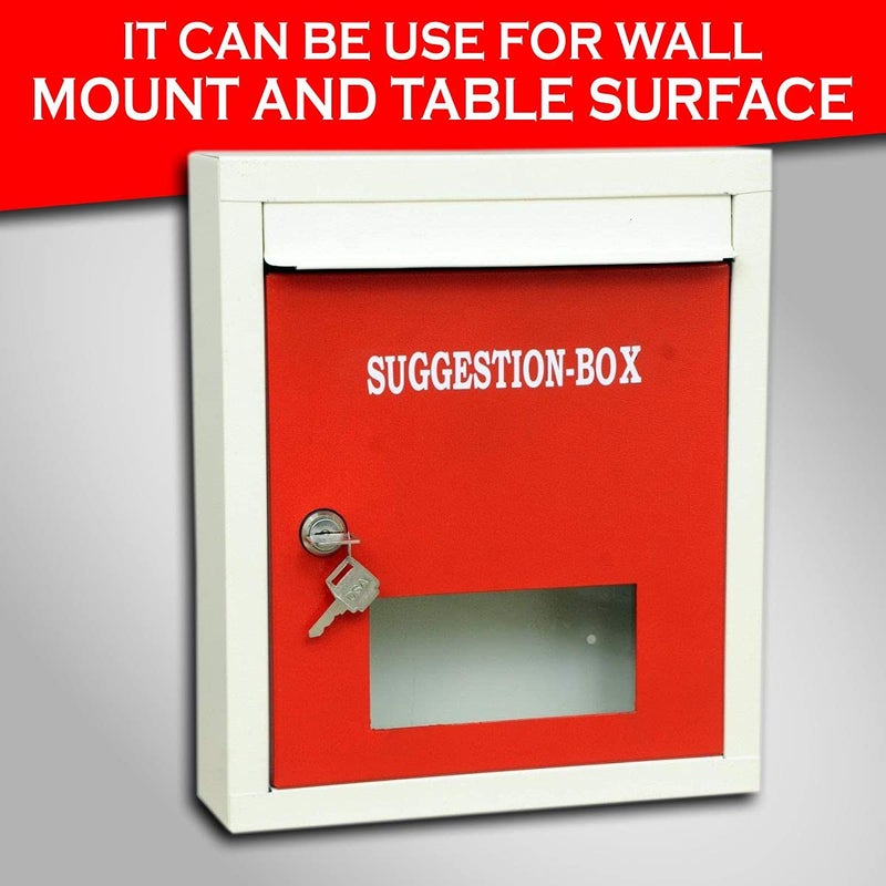 LEPOSE Letter Box for Home, Wall Mount Stand, Metal Wall Mount Shelf, Letter Box, Mail Box, Outdoor Mailboxes, Home Decor Items (Suggestion Box Red) - Image 2