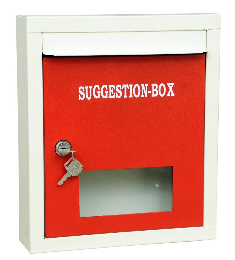 LEPOSE Letter Box for Home, Wall Mount Stand, Metal Wall Mount Shelf, Letter Box, Mail Box, Outdoor Mailboxes, Home Decor Items (Suggestion Box Red) - Image 1