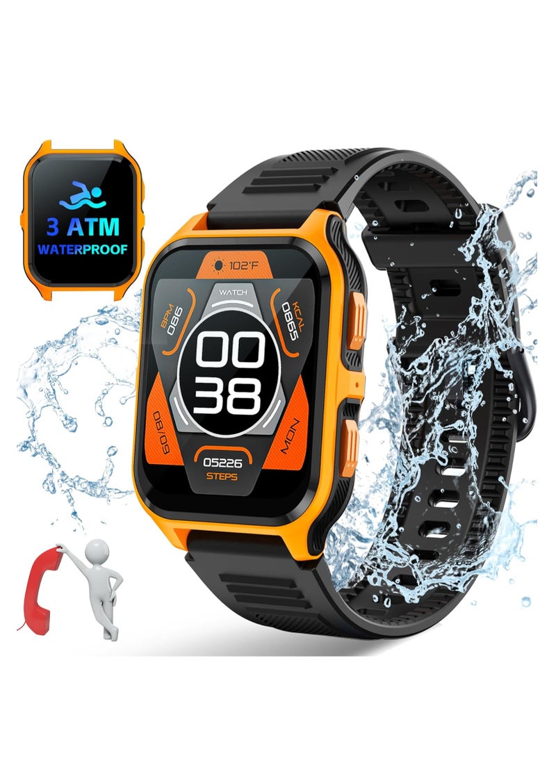 Zikra 1.83‚Äù Smart Watch for Men with Bluetooth Call, Outdoor Sports Smartwatch, 3ATM Waterproof Fitness Tracker Watch, with Fitness & Sleep Tracker, Heart Rate Monitor, Swimming Pedometer - Image 1