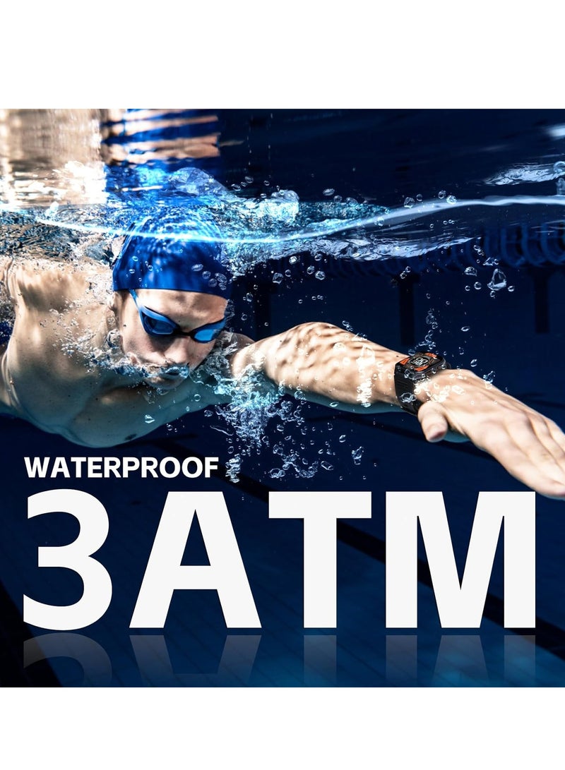 Zikra 1.83‚Äù Smart Watch for Men with Bluetooth Call, Outdoor Sports Smartwatch, 3ATM Waterproof Fitness Tracker Watch, with Fitness & Sleep Tracker, Heart Rate Monitor, Swimming Pedometer - Image 2