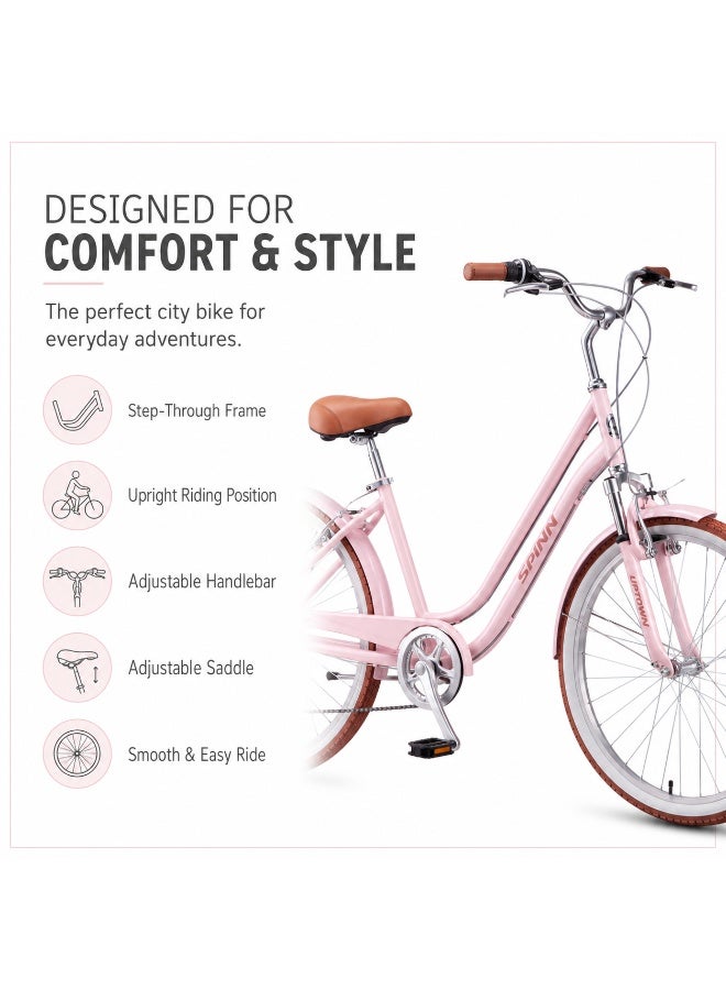 Spinn Uptown 7D Women's Step 26-Inch Bike | 26-Inch Wheel Size | Adjustable Seat | Pink - Image 3