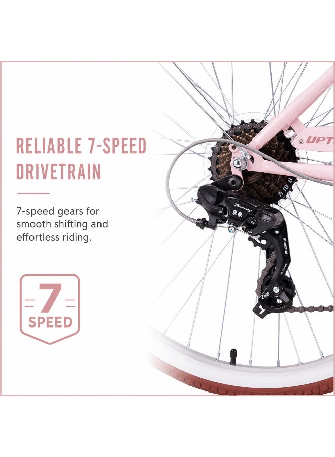 Spinn Uptown 7D Women's Step 26-Inch Bike | 26-Inch Wheel Size | Adjustable Seat | Pink - Image 5