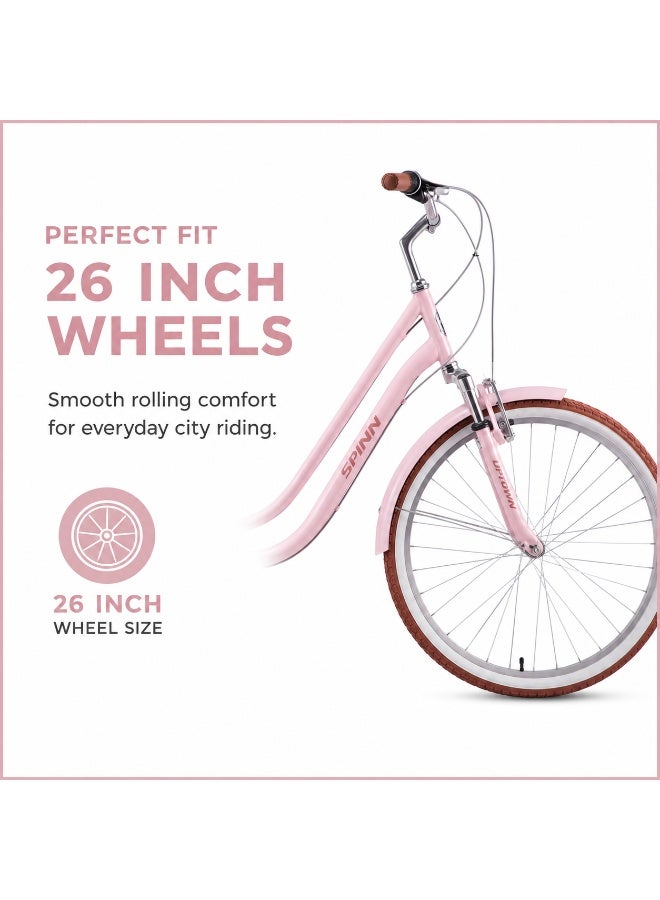 Spinn Uptown 7D Women's Step 26-Inch Bike | 26-Inch Wheel Size | Adjustable Seat | Pink - Image 4