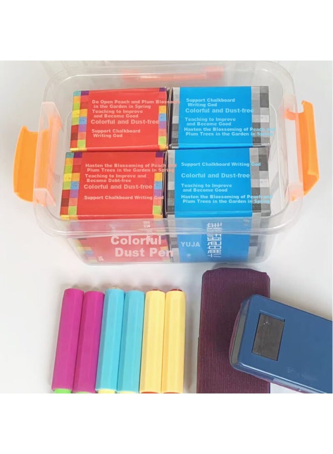 YUJA Yujie 11 Colors 196 Pieces Hexagonal Colored Chalk Set For Children Outdoor Chalk Dust-Free Chalk Drawing Board Graffiti Pen Teaching Blackboard Pen - Image 3