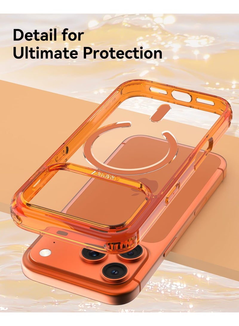 RAPTIC غطاء حماية Air Clear لجهاز iPhone 17 Pro MAX متوافق مع MagSafe [اختبار السقوط حتى 13 قدم] - برتقالي شفاف - Image 4