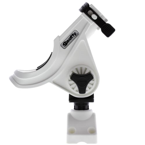 Scotty 0280-WH Baitcaster/Spinning Rod Holder, with# 241 Side Deck Mount, White - Image 4