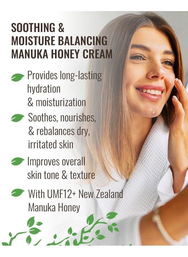 Wild Naturals - Manuka Honey Cream Moisturizer for Dry Skin - Eczema Honey Cream Face Moisturizer for Sensitive Skin - Soothing & Redness Relief Face Cream for Dry Skin - Face, Hand & Body Moisturizer for Women & Men - Image 1