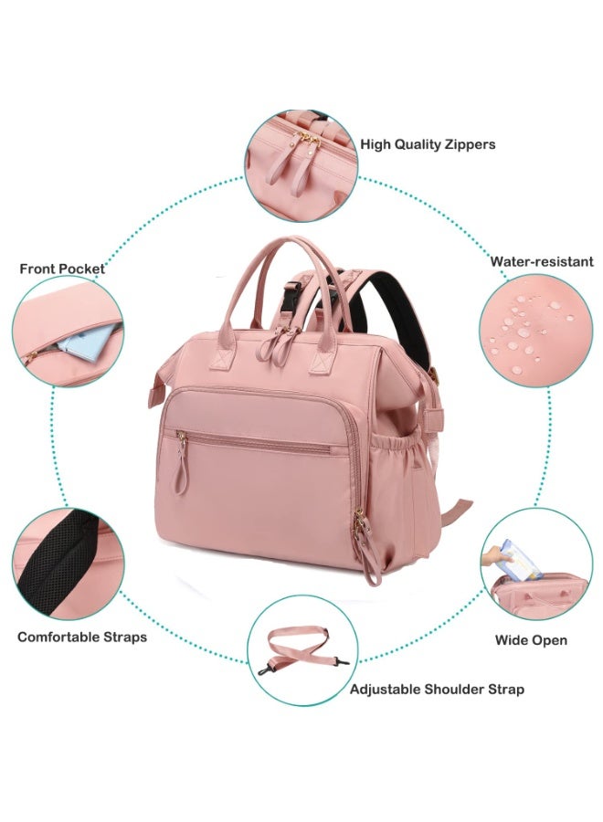 LEFAFA Small Diaper Bag Backpack, Stylish Quilted Waterproof Baby Backpacks, Mini Maternity Bags with Insulated Pockets and Stroller Buckle, Woven Baby Bag for Travel Work - Image 4