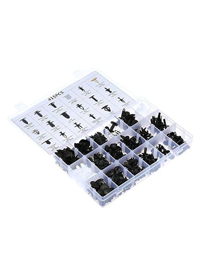 PROMASS Retainer Clips & Plastic Fasteners Kit Auto Fastener Clips With Clips Removal Tool 415Pcs 18 Sizes Car Push Pin Rivet Trim Clips Panel Moulding Car Accessories  - Image 3