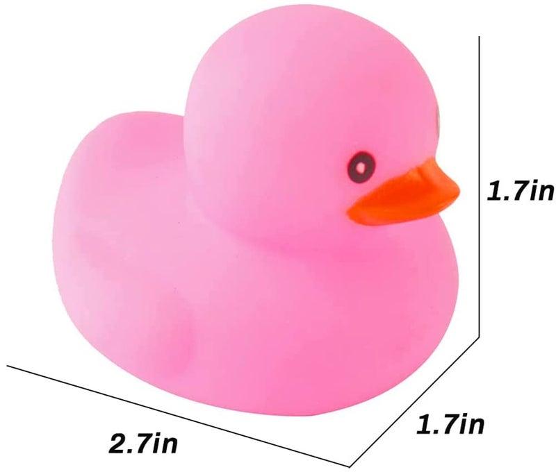 umbresen Pink Rubber Ducks Preschool Bath Toys Bathtub Duckies Gift for Baby Shower Infants Toddlers Car Pool Float Halloween Adults Party Favors Carnival Decorations (Small Pink 2.2''-12pcs) - Image 5